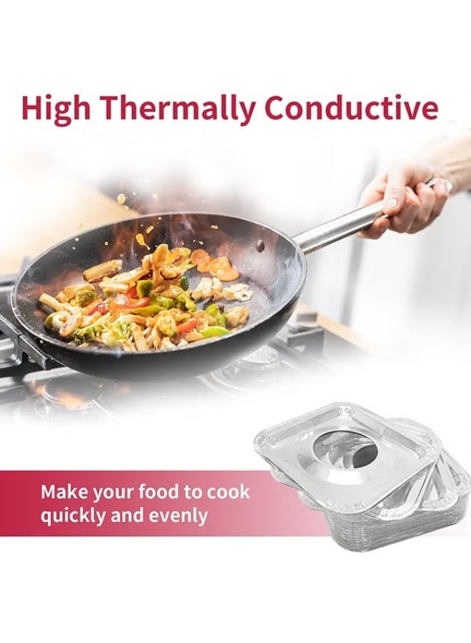 EETU 50 Pack Aluminum Stove Gas Stove Cover,Thick Chips Square Stove Linings,Available Gas Kit Protection,Outer Diameter: 8.5 x 8.5 Inch - Image 5