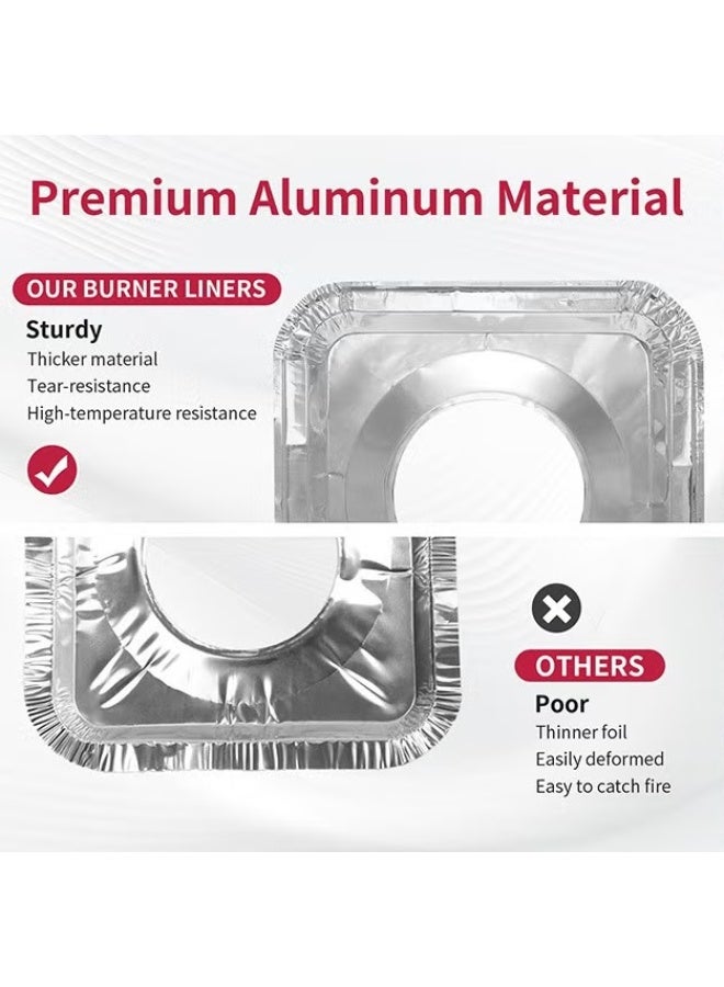 EETU 50 Pack Aluminum Stove Gas Stove Cover,Thick Chips Square Stove Linings,Available Gas Kit Protection,Outer Diameter: 8.5 x 8.5 Inch - Image 3