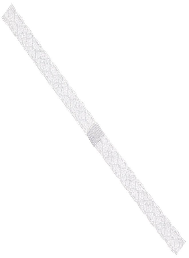 Wee Ones Baby Girls' Add-A-Bow Band Single Narrow Lace 1/2", White, 6-24 Months - Image 1