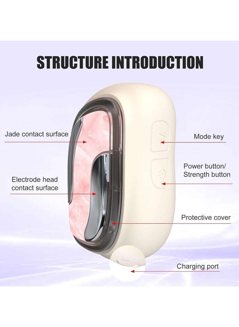 عام "مساج الوجه، جهاز مساج اليشم للوجه والرقبة مع علاج الضوء الأحمر، مساج اليشم بـ4 ألوان، أداة العناية بالبشرة، جهاز مساج منزلي للعناية بالبشرة" - Image 3