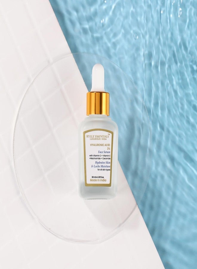 RYLLZ ESSENTIALS 2% Hyaluronic Acid Face Serum | with Ceramide, 5% Niacinamide, Aloe Vera, Vitamin E & Vitamin C | for Intense Hydration, Barrier Repair, Glowing Skin & Fine Lines | 30ml - Image 2