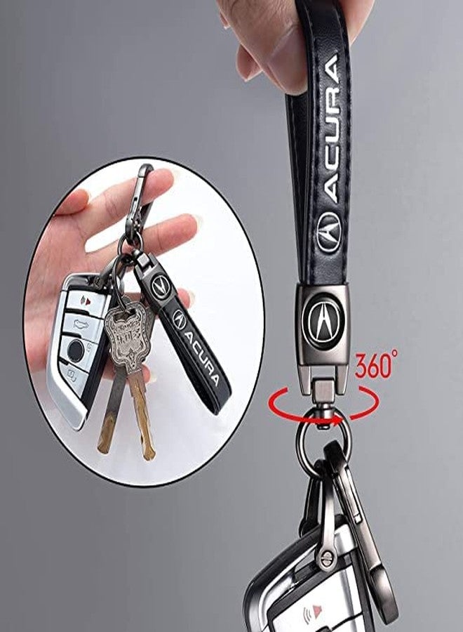 BFIVEANTE leather car keychain set for Acura CDX NSX RDX RLX TLX TLX-L men and women family present keychain key ring lanyard accessories (black) - Image 3