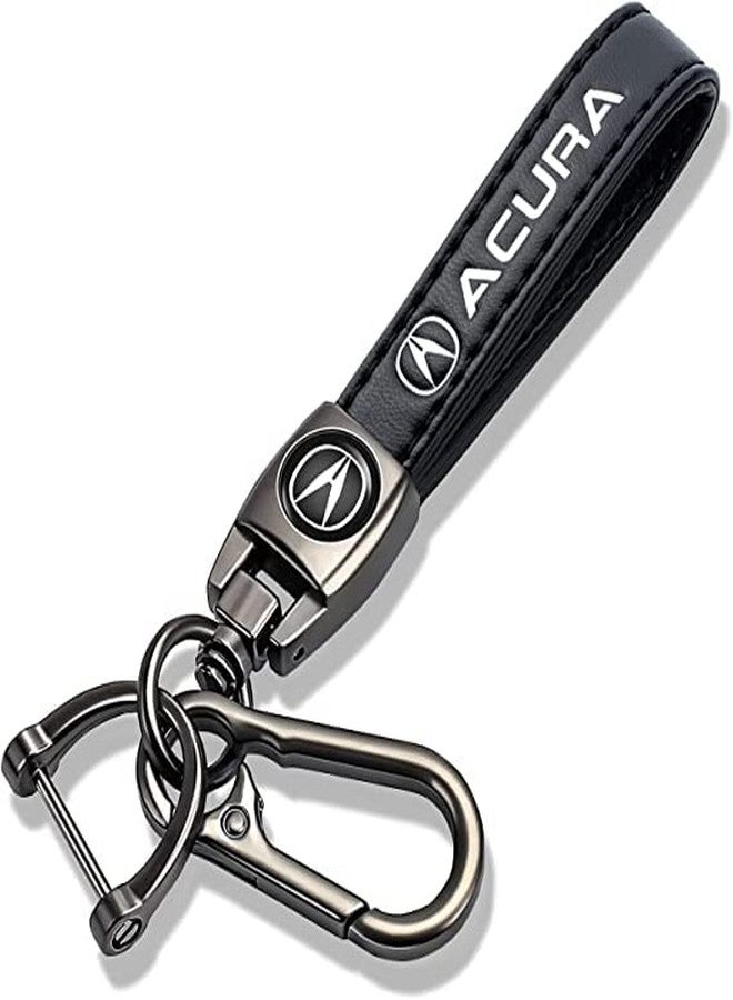 BFIVEANTE leather car keychain set for Acura CDX NSX RDX RLX TLX TLX-L men and women family present keychain key ring lanyard accessories (black) - Image 1
