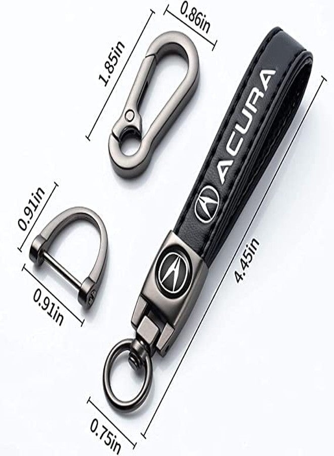 BFIVEANTE leather car keychain set for Acura CDX NSX RDX RLX TLX TLX-L men and women family present keychain key ring lanyard accessories (black) - Image 2
