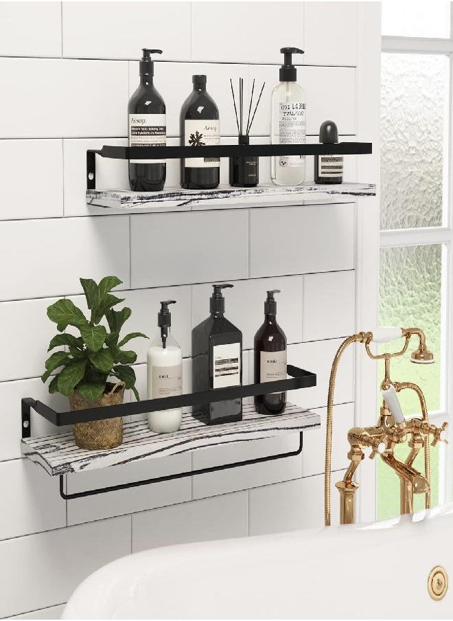 SODUKU SODUKU Floating Shelves Wall Mounted Storage Shelves for Kitchen, Bathroom,Set of 2 Grey  - Image 1