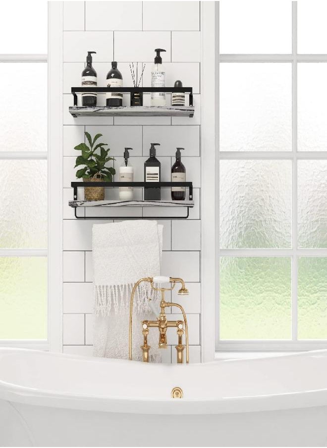 SODUKU SODUKU Floating Shelves Wall Mounted Storage Shelves for Kitchen, Bathroom,Set of 2 Grey  - Image 2