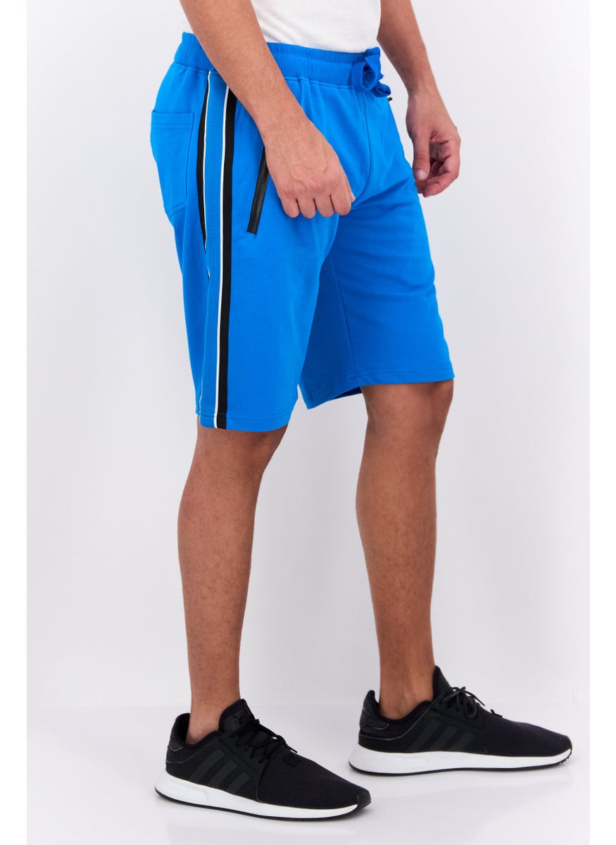 GAS Men Brand Logo Drawstring Basic Shorts, Blue  - Image 2