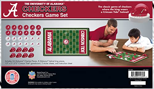 MasterPieces Family Game - NCAA Alabama Crimson Tide Checkers - Officially Licensed Board Game for Kids & Adults 13" x 21" - Image 3