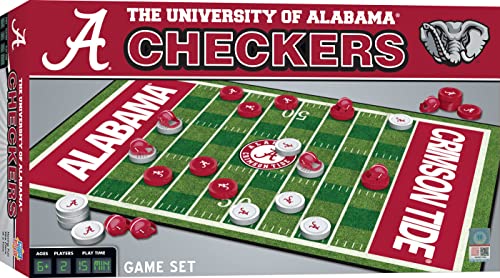 MasterPieces Family Game - NCAA Alabama Crimson Tide Checkers - Officially Licensed Board Game for Kids & Adults 13" x 21" - Image 1