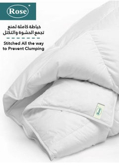 Rose ROSE Premium White Hotel Stripe Comforter Duvet Insert Filling, High Quality Filling, Super Soft All Season Quilt, King Size 250 x 230 cm  - Image 4