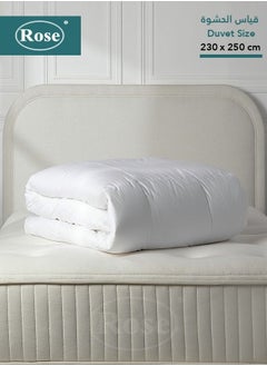 Rose ROSE Premium White Hotel Stripe Comforter Duvet Insert Filling, High Quality Filling, Super Soft All Season Quilt, King Size 250 x 230 cm  - Image 1