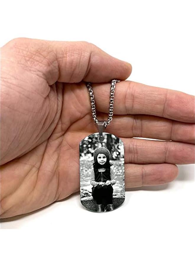 Arabest Personalized Custom Photo and Message Necklace Pendant Keychain Military Dog tag - Image 4