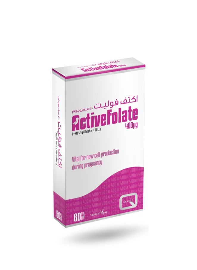 Quest Activefolate Folic Acid 400 Mcg, 60 Tablets  - Image 1