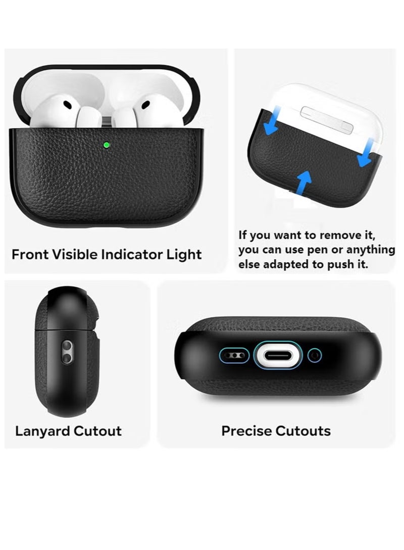 Apple Airpods Pro 3 Silicone Case | Compatible with Apple Airpods Pro 3 | Shockproof Full-Body Protective Case Cover for Apple Airpods Pro 3 with Ring Keychain (Airpods Not Included) - Black - Image 4
