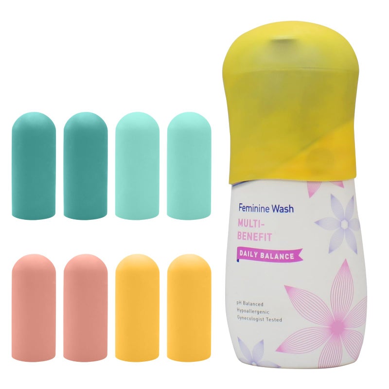 TRANOMOS 8 Pack Silicone Bottle Covers, Travel Essentials for Women Men, Travel Size Toiletries, Cruise Ship Essentials, Accessories Luggage, Travel Must Haves, Elastic Sleeves for Leak Proofing - Image 1