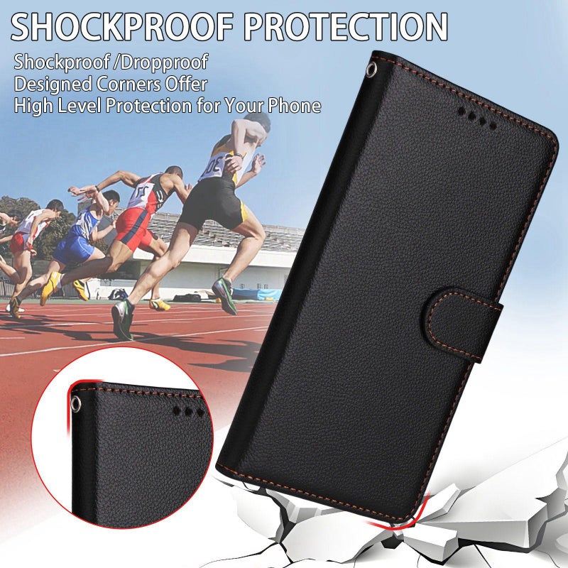 erorex For Honor X70 5G Litchi Texture RFID Blocking 3-Card Wallet Leather Phone Case(Black) - Image 5