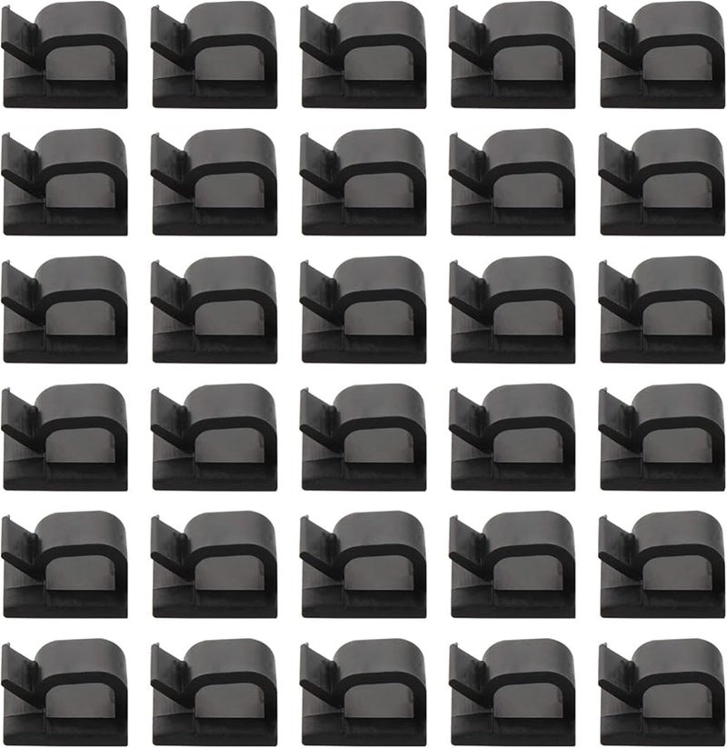 Black Self Adhesive Cable Management Clips 100 Pcs Wire Organizer Cord Fixing Buckle - Image 1