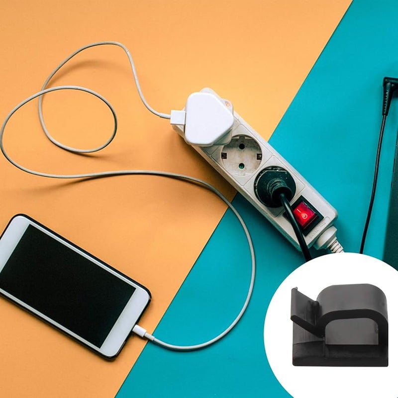 Black Self Adhesive Cable Management Clips 100 Pcs Wire Organizer Cord Fixing Buckle - Image 5