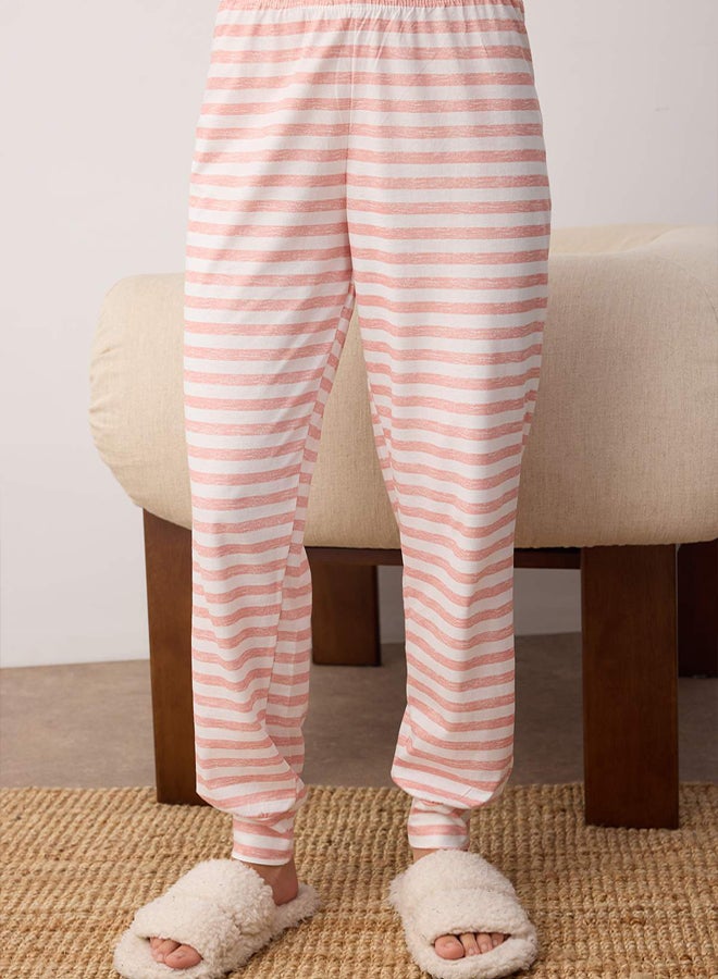 trendyol Pink 100% Cotton Teddy Bear Knitted Pajama Set THMAW21PT0302 - Image 3
