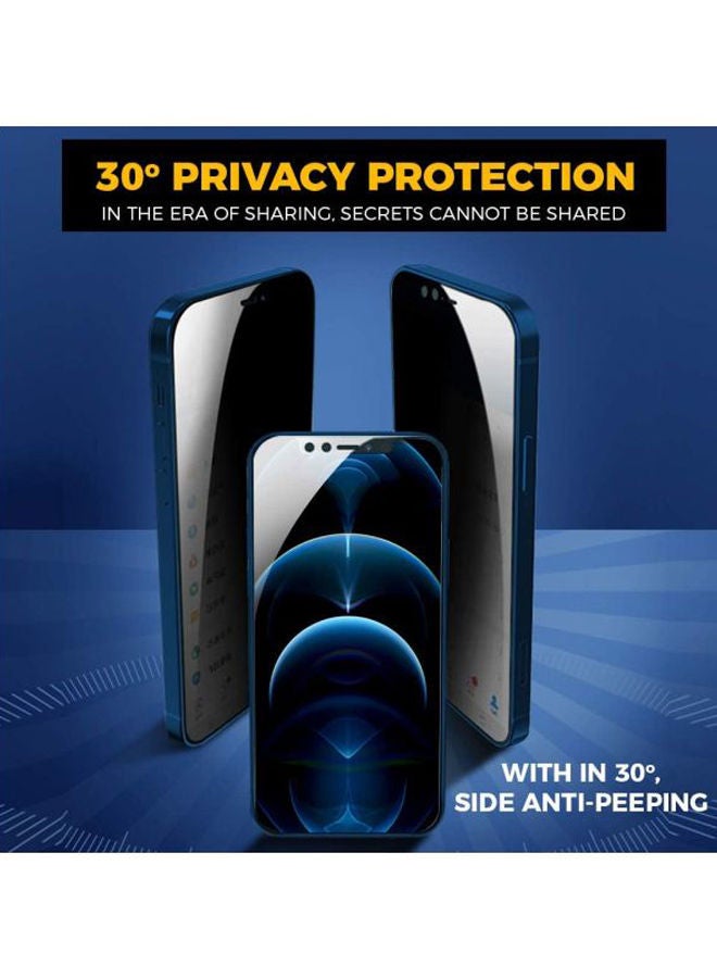 NIBEMINENT Pack Of 4 Nano Privacy Screen And Camera Lens Protector For Apple iPhone 12 Clear/Black - Image 2