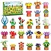 CUBIMANA 24 عبوة من زهور الصبار هدايا حفلات للأطفال مجموعة بناء 1012 قطعة بونساي نباتي 36 مم كتل بناء مصغرة للملء سلال عيد الفصح جوائز الفصول الدراسية هدايا للفتاة والولد 6 - Image 3