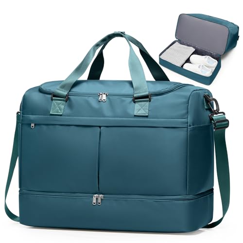 HYC00 Weekender Bags for Women - 50L Large Travel Duffle Bag with Shoe Compartment - Carry on Overnight Bag for Travel, Weekend Getaway, Gym, Hospital - Image 1