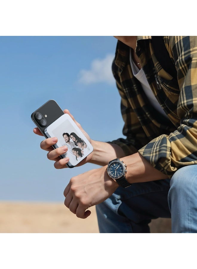 GREEN LION Power Frame MagSafe 5000mAh Power Bank with PD 20W / 15W Wireless Charging / V5.0 Bluetooth Version / Portable Charger / 9 Sec Fast Refresh / Always On Display / 4 Color E-INK Display - Blue - Image 2