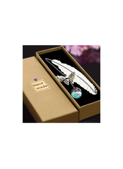 Generic “Perfect gift for reading and nature lovers: handcrafted dragonfly and feather book separator 