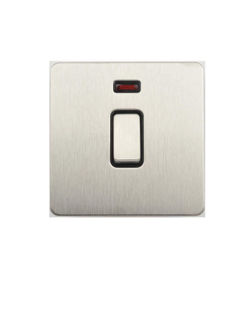 Schneider Electric Ultimate Screwless Flat Plate Light Switch Double Pole 20AX, GU2411BSS Stainless Steel with Black Insert  - Image 3