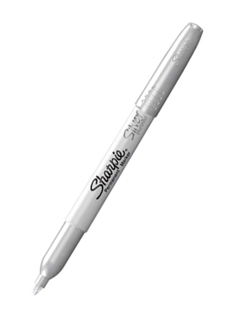 Sharpie قلم تحديد معدني دائم برأس رفيع مكون من 3 قطع باللون الفضي - Image 2