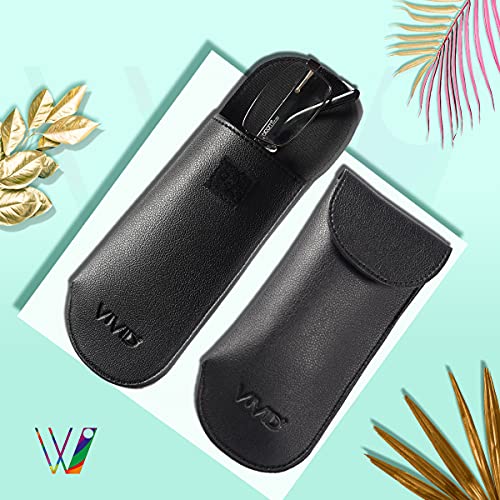 VIVID Vision Unisex Adult Lightweight Eyewear Specs Case Cover | Protect Eye Glasses | Chashma Dibbi | Spectacle Box | Pouch | Closure - Valpro-tape | Artificial Leather | D-20 | BLACK - Image 2