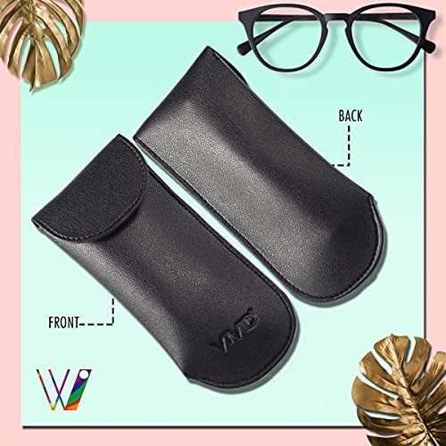 VIVID Vision Unisex Adult Lightweight Eyewear Specs Case Cover | Protect Eye Glasses | Chashma Dibbi | Spectacle Box | Pouch | Closure - Valpro-tape | Artificial Leather | D-20 | BLACK - Image 4