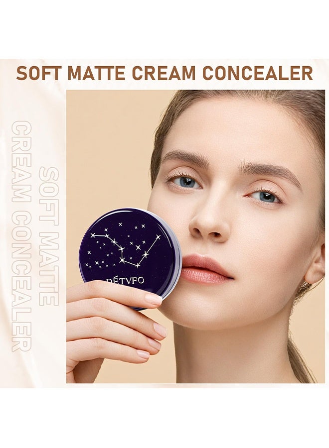 DETVFO Evanesce Soft Matte Cream Concealer, Waterproof Foundation, Full Coverage, Hydrating Long-Lasting Concealer, Moisturizing Contour And Brighten (02# Ivory) - Image 4