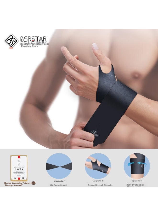 Bestray Wrist Support Brace For Fitness Sports, Wrist Sprain And Strain Relief, Women's Wrist Pain Relief, Men's Stabilizing Compression For Badminton - Image 2