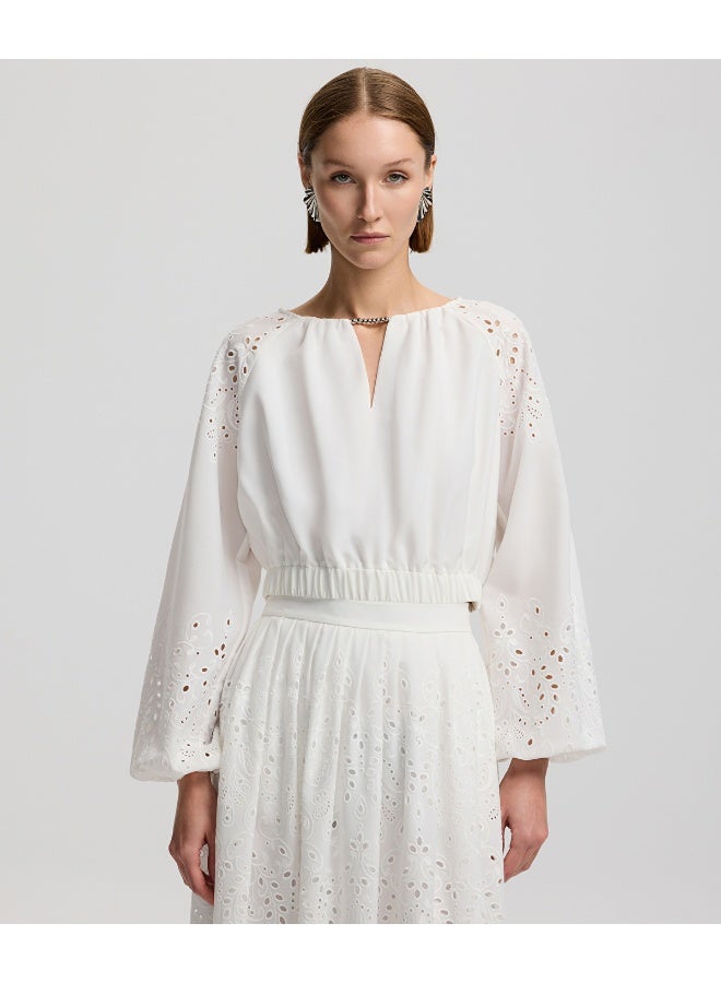 Ipekyol Relaxed Fit Broderie Anglaise Blouse - Image 1