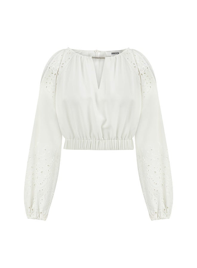Ipekyol Relaxed Fit Broderie Anglaise Blouse - Image 5