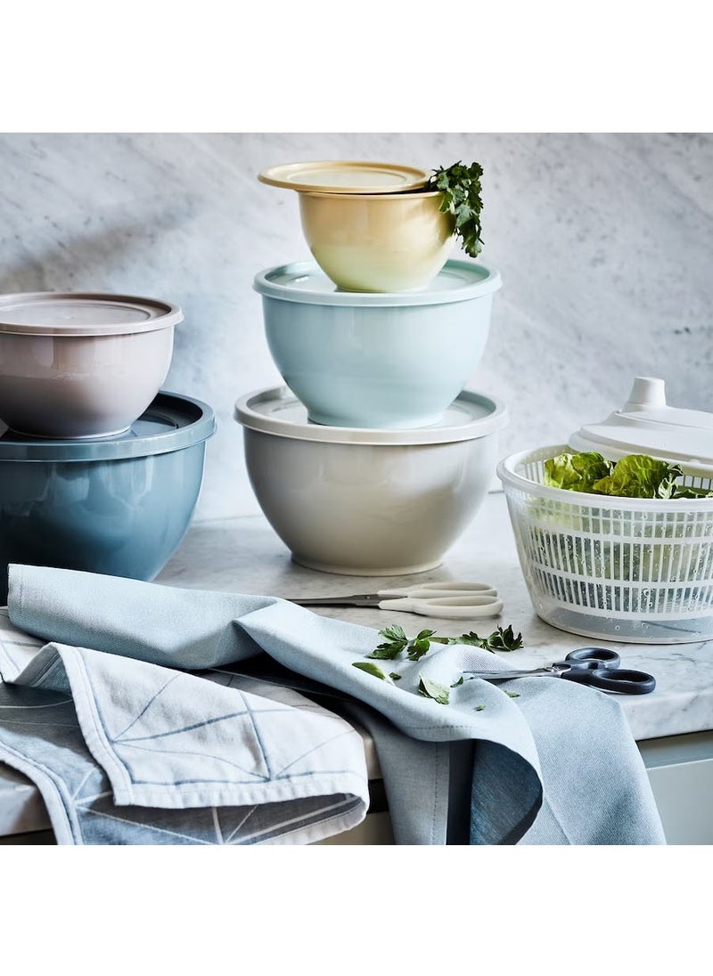Bowl with lid set of 5 assorted colours