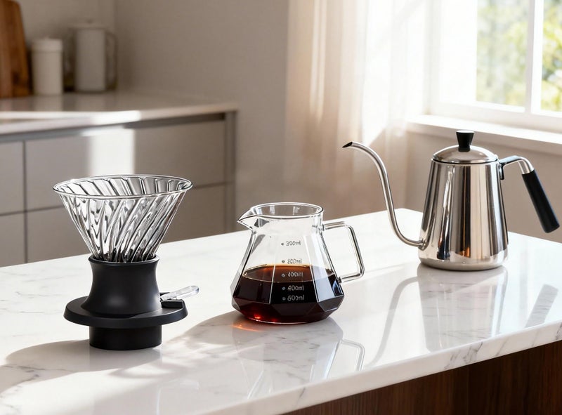 BeeCa Clever Immersion Pour Over Dripper, Glass Coffee Maker with One-Switch Control for French Press & Drip Styles, Beginner-Friendly All-in-One Brewing System, Includes Paper Filters (Size 02) - Image 2