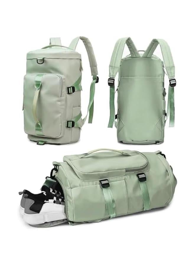 TRASSLE Large Capacity Sports Gym Bag,3-in-1 Sports Bag with Shoes Compartment & Wet Pocket, Waterproof Shoulder Weekender Bag for Women and Men Swim Sports Travel Duffel Bag (Green) - Image 1