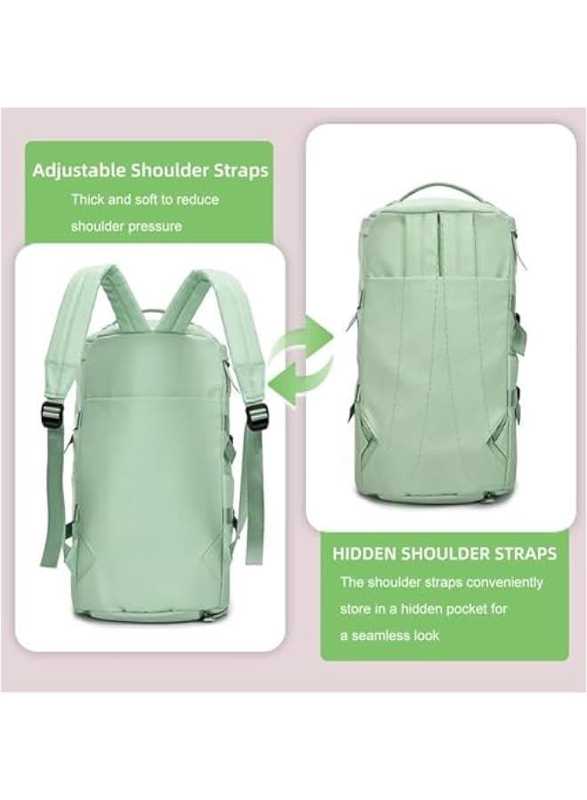 TRASSLE Large Capacity Sports Gym Bag,3-in-1 Sports Bag with Shoes Compartment & Wet Pocket, Waterproof Shoulder Weekender Bag for Women and Men Swim Sports Travel Duffel Bag (Green) - Image 5