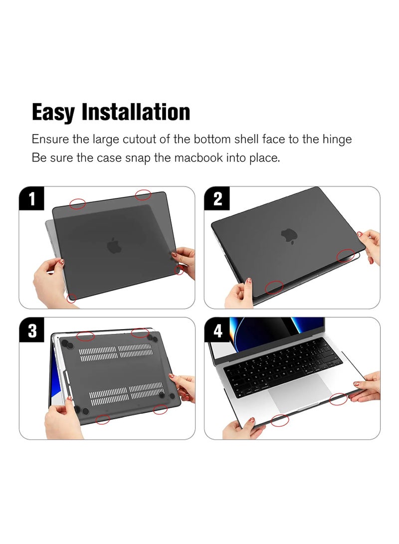 Rubberized Hard Case compatible for NEW Macbook Pro 14 inch M4 A3112 A3185 A3401  M3 A2918 A2992 M2 A2779 M1 A2442 Pro/Max Chip with Touch ID, 2023-2021 Release, Plastic Hard Shell,,Black - Image 2