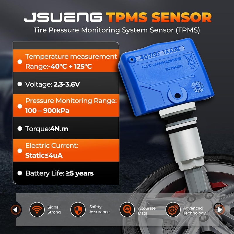 Jsueng TPMS Sensor Tire Pressure Monitoring Sensor Compatible with Nissan Maxima Murano Frontier Pathfinder Quest Rogue Versa, Infiniti Suzuki Replaces 40700-1AA0B 40700JA01B 315Mhz - Image 5