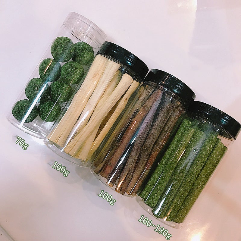 Hamster Chew Toys, Natural Wood Snack Toys-4 Pack, Apple Sticks Timothy Hay Sticks Sweet Bamboo Suitable for Chinchilla Guinea Pig Hamster Gerbil Bunny… - Image 3
