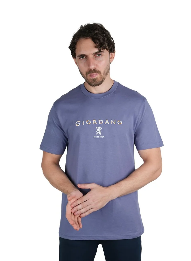 Men's Cotton Signature Print Slim Fit Tee