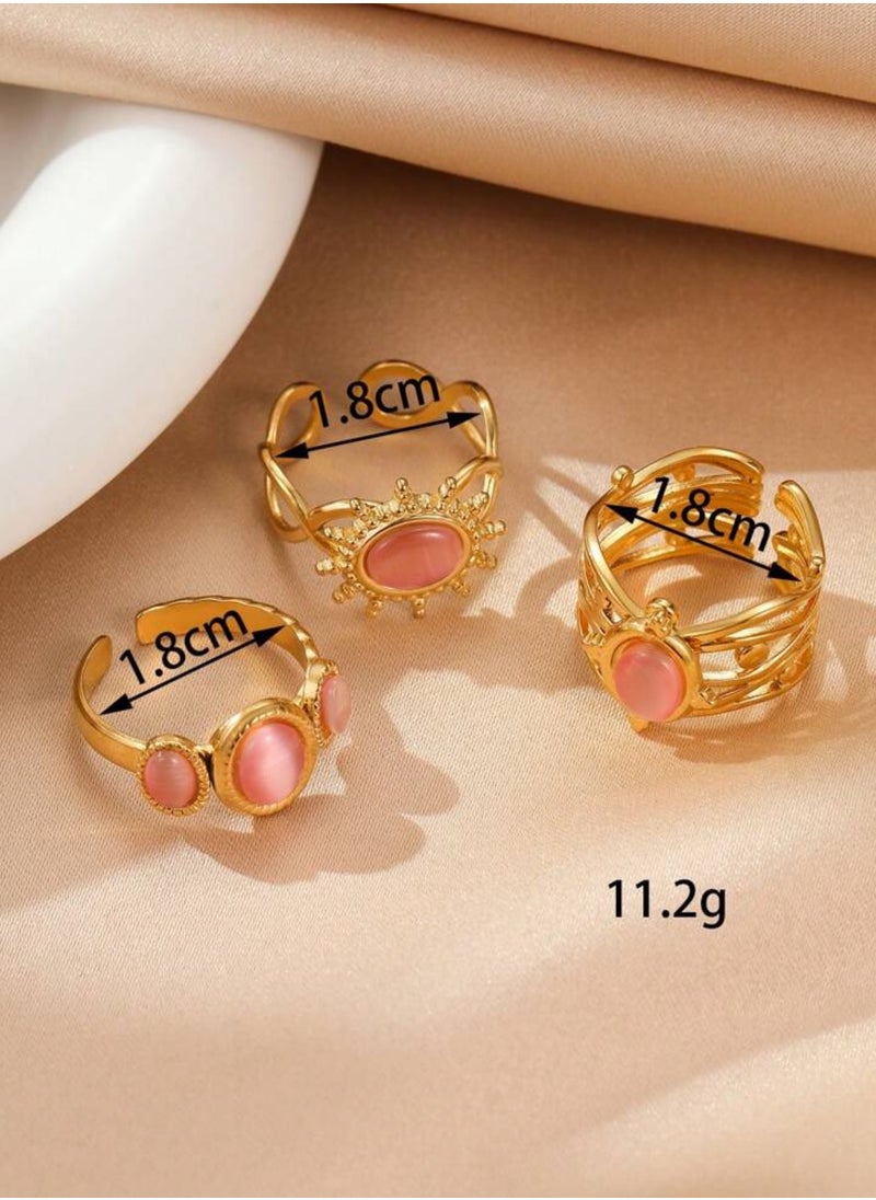 3pcs Of Elegant & High Quality Stainless Steel Rings For Women One Size - pzsku/Z2DED9EF446E709B251A4Z/45/_/1728385931/370fceff-1db7-4158-8e17-5d1728db81c7