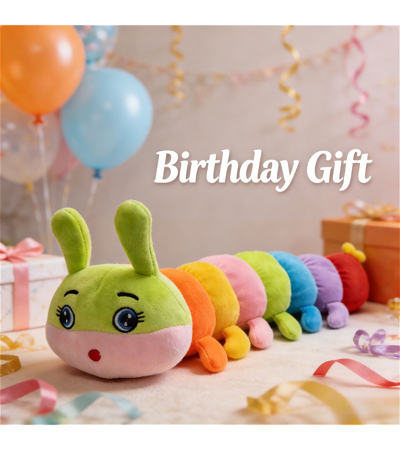 Colorful Plush Caterpillar Pillow Cute Home Decor Birthday Gift for Sofa - Image 2