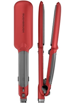 Rush Brush X6 Straightener Red 235°C Steam Auto Shutoff Wide Tourmaline Ceramic Plates  - Image 1