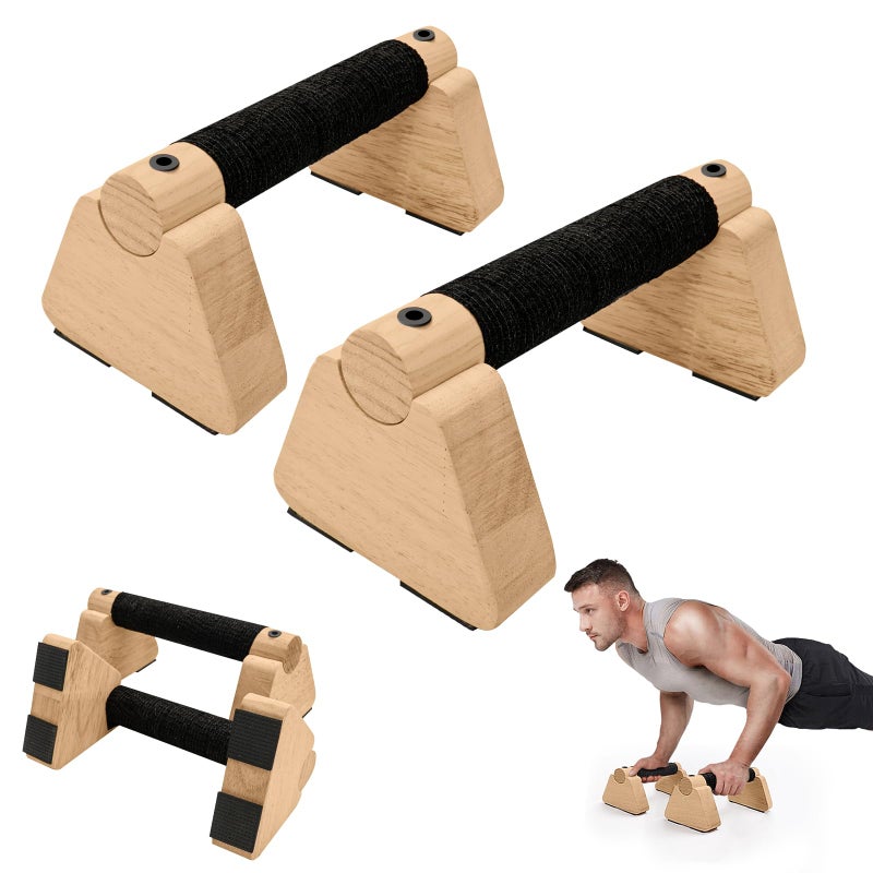 Rolitwils Parallettes Bars - Wooden Calisthenics Equipment for Handstand Training, Push Up Bars & Calisthenics Bar - Handstand Blocks and Pushup Handles for Men - Image 1