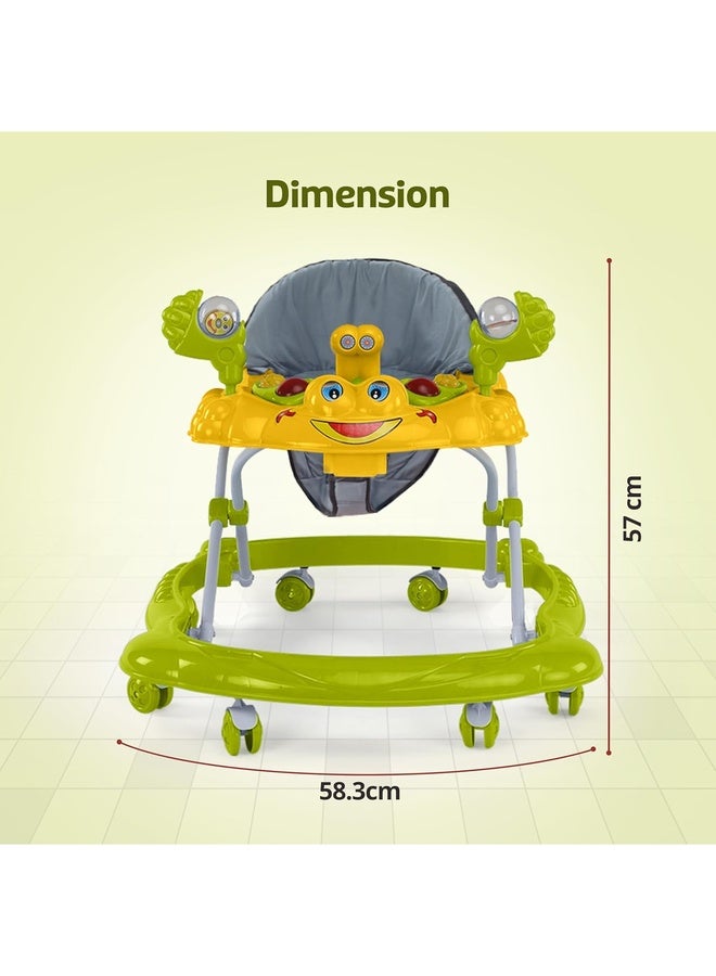 Luvlap Starshine Baby Walker 9+ Months | 3 Level Height Adjustment Walker/Advanced Baby Activity Walker, Green - Image 5