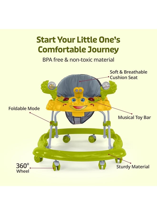 Luvlap Starshine Baby Walker 9+ Months | 3 Level Height Adjustment Walker/Advanced Baby Activity Walker, Green - Image 2